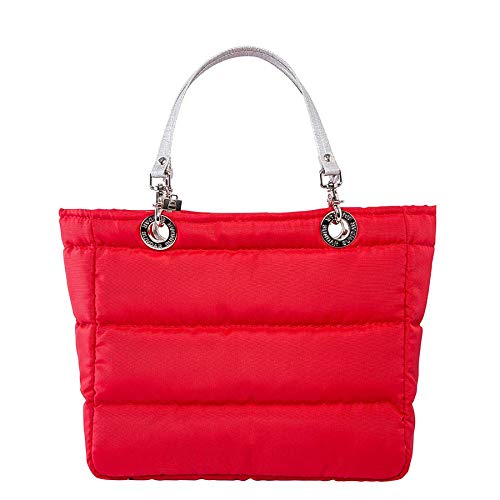 Bolsa para mujer marca Sundar ® Basica Roja c/cierre asas Plata Tradicional