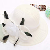DYFAR Vestido Sombrero Cubo Mujeres, Organza UV-Anti Hat Fiesta Sombrero Boda ala Ancha Accesorios Florales Moda Nuevas Damas Multicolor Elegante Personalidad Sombrero para el Sol