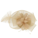 Fenical Pinza para el Cabello, Sombrero de Copa Mini Sombrero con Flores, Malla, Arco, Horquilla, Accesorio para Disfraz, para Dama de niña