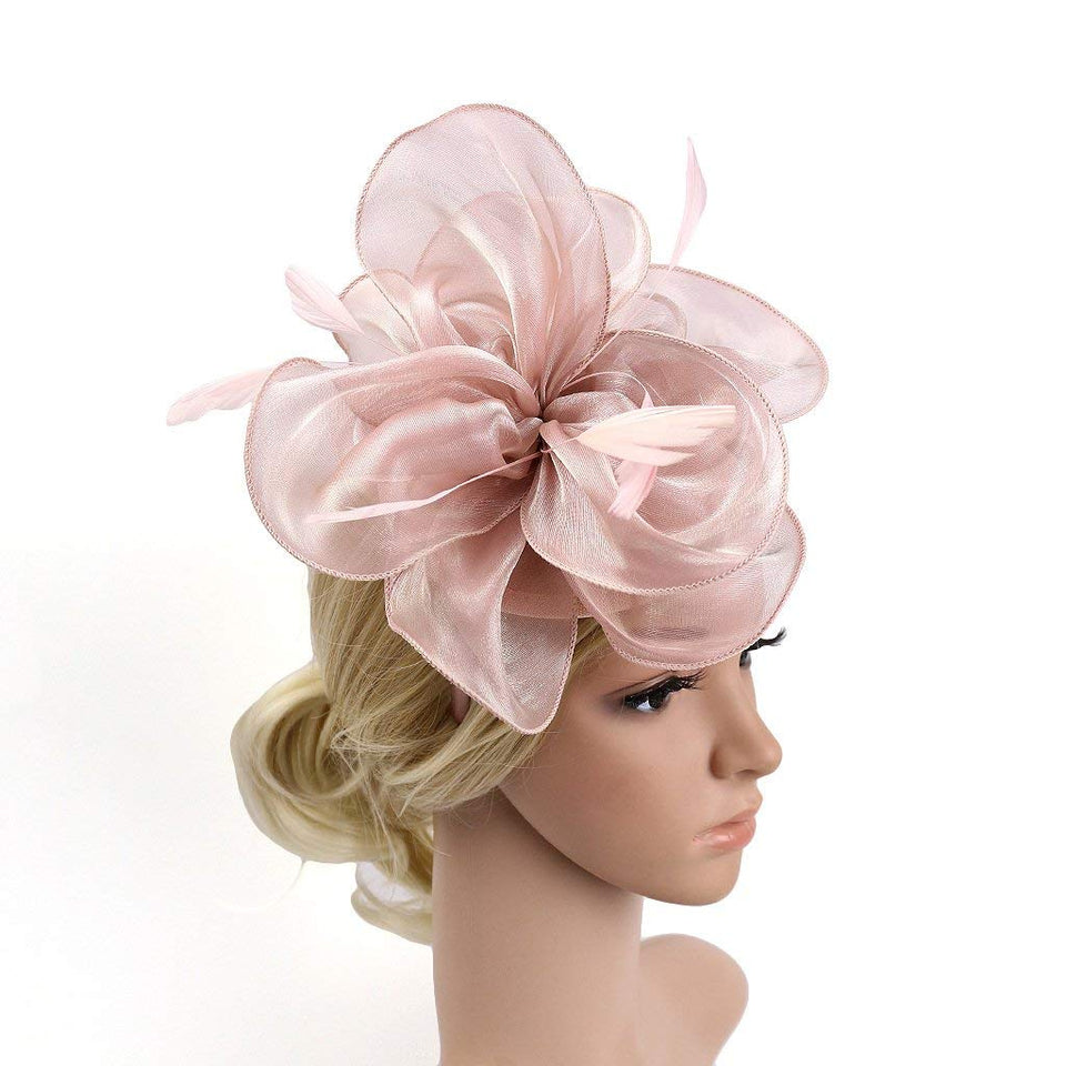 Bonito accesorio para el pelo dama Vintage boda Ascot razas velo de plumas Fascinator 1920 Gatsby sombrero de lujo