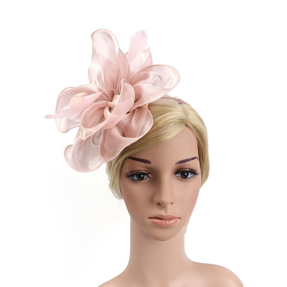Bonito accesorio para el pelo dama Vintage boda Ascot razas velo de plumas Fascinator 1920 Gatsby sombrero de lujo