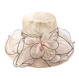 BrawljRORty - Sombrero para mujer, elegante, para boda, fiesta, iglesia, viaje, dama, ala ancha, flor, Azul, Una talla