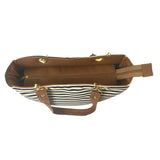 Bolsa Para Mujer. De playa y de tela.Blanco y rayas azules. Ultra ligera, comoda y practica. Disponible en color Blanco,Negro,Camel,Rosa y Amarillo.