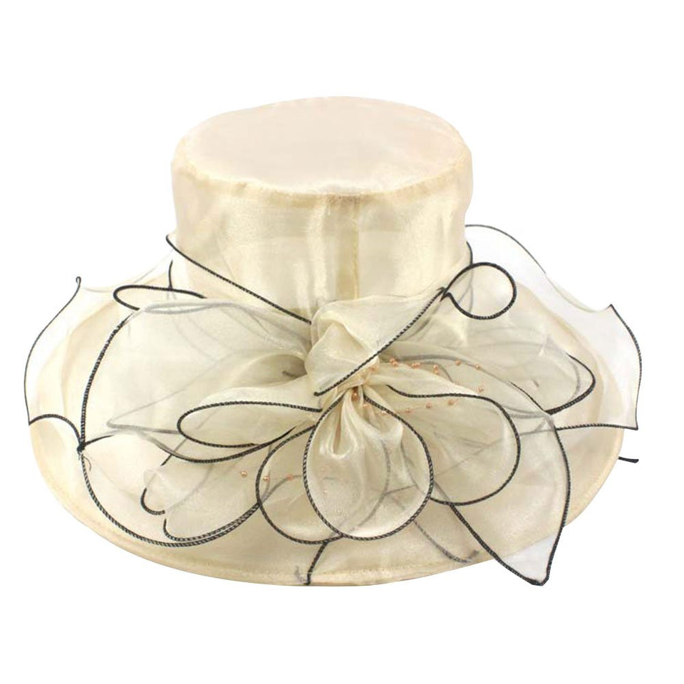 BrawljRORty - Sombrero para mujer, elegante, para boda, fiesta, iglesia, viaje, dama, ala ancha, flor, Azul, Una talla