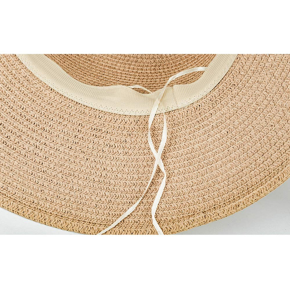 LDDENDP Sombrero de paja Sombrero para el sol Sombrero ancho plegable de tela Sombrero de paja hecho a mano Hipster Dama Sombrero de paja Pescador Sombrero de paja Cómodo y transpirable Salvaje Person