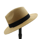 Mujer/Hombre Sombrero para sol Sombrero ancho Paja Toquilla Panamá Sombrero de sol para dama elegante Caballero Gángster Trilby Playa de Fedora Gorra de papá,XJW-Sombreros