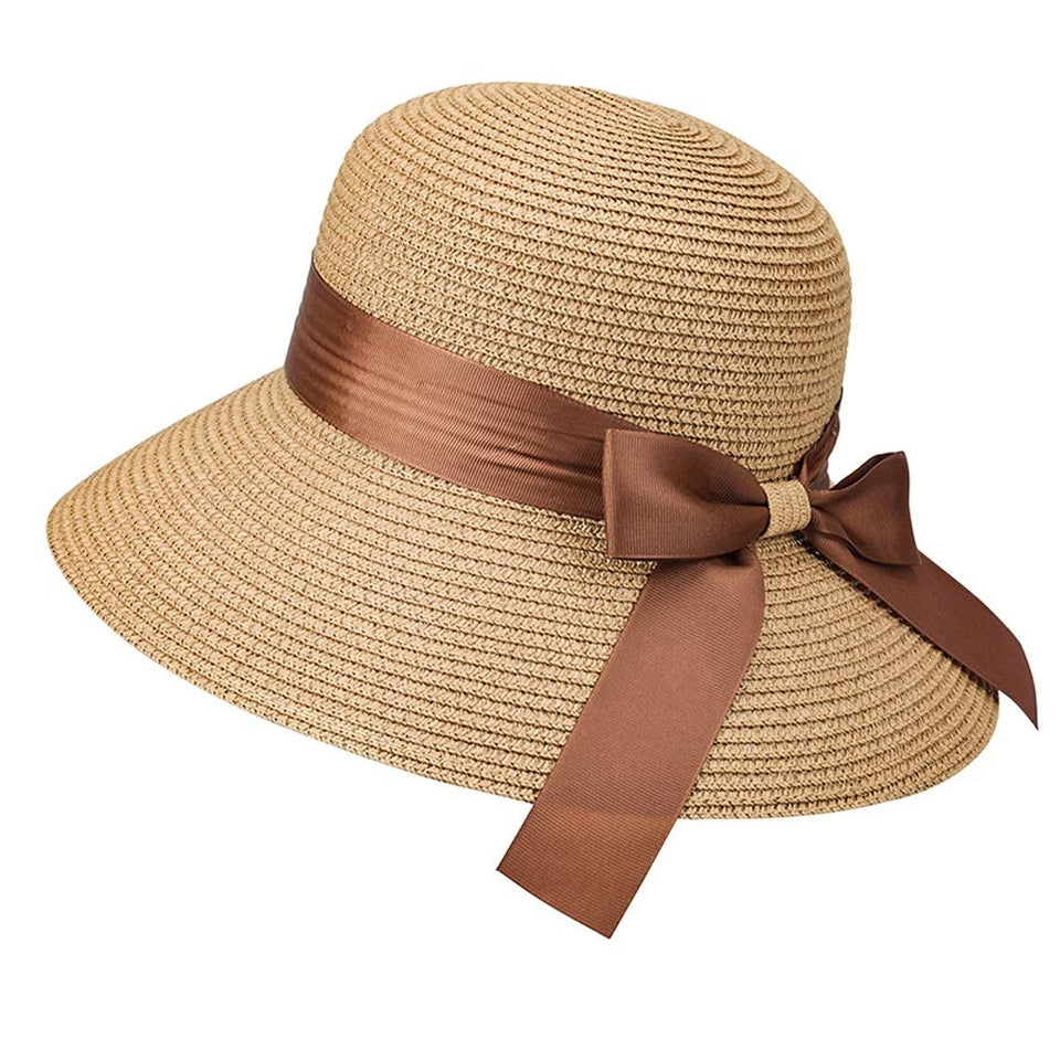 LDDENDP Sombrero de paja Sombrero para el sol Sombrero ancho plegable de tela Sombrero de paja hecho a mano Hipster Dama Sombrero de paja Pescador Sombrero de paja Cómodo y transpirable Salvaje Person