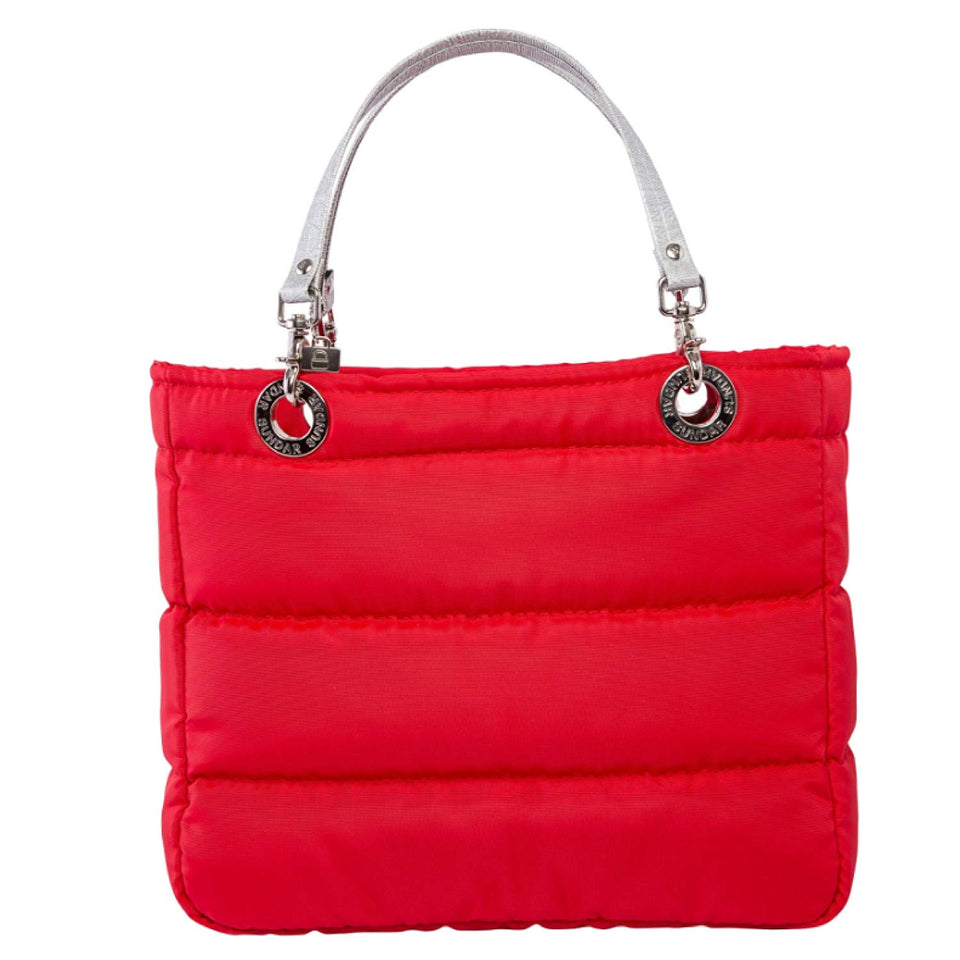 Bolsa para mujer marca Sundar ® Basica Roja c/cierre asas Plata Tradicional