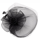 Tocado Europa y América Sombrero de Novia Sombrero de Plumas de Malla Banquete Sombreros para Damas Accesorios de Boda