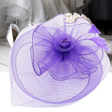 AUNMAS Sombrero de Malla Plumas Falsas Velo Flor Diadema Banquete Accesorios para el Cabello Dama Sombrero para la Boda Vestirse Cosplay Fiesta Fotografía(3#)