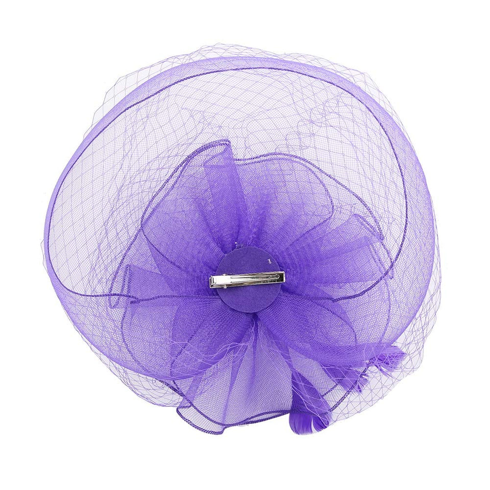 AUNMAS Sombrero de Malla Plumas Falsas Velo Flor Diadema Banquete Accesorios para el Cabello Dama Sombrero para la Boda Vestirse Cosplay Fiesta Fotografía(3#)
