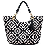Bolsa de Dama Grande Blanco Modelo A-401 Bolso de Mujer"Bonita Bags" 31x31x12cm